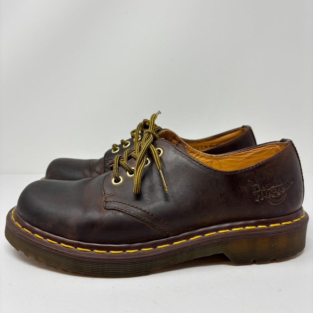 DR MARTENS 1561 Brown Waxy Leather Oxford Shoes Size 7